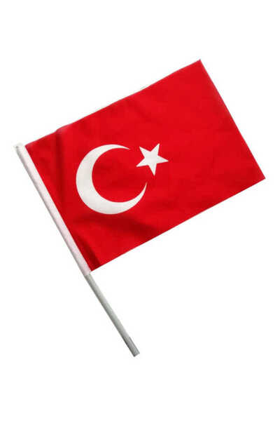 Vatan Sopalı Türk Bayrağı 12x19 cm 2 Adet ( Kağıt Malzemeden Üretilmiştir )