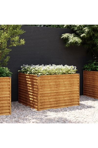 Concept Strat înălțat de grădină, 100x100x69 cm, oțel corten