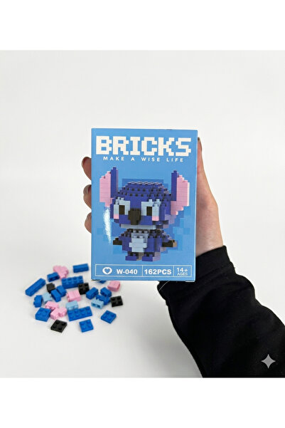 Eflatun Kılıf Bricks stitch mavi lego
