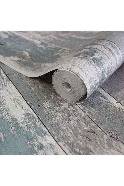 Noordwand Tapet "Topchic Wooden Planks", gri închis și albastru