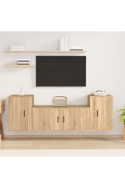 Concept Set dulap TV, 3 piese, stejar sonoma, lemn prelucrat