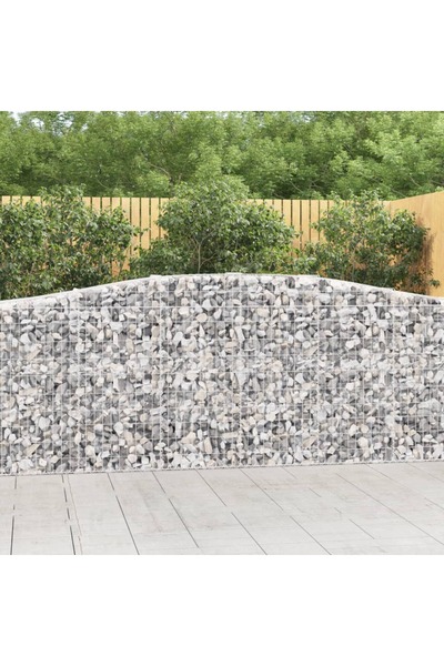 Concept Coșuri gabion arcuite 15 buc, 400x50x100/120 cm fier galvanizat
