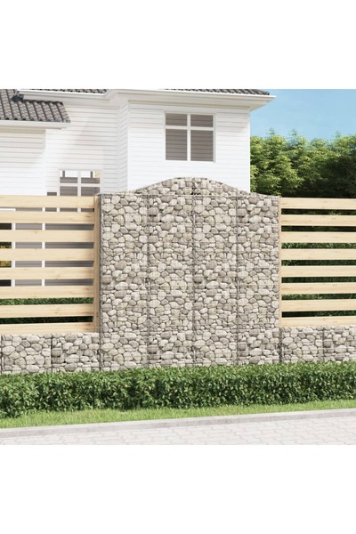 Concept Coșuri gabion arcuite, 9 buc, 200x50x220/240cm, fier galvanizat