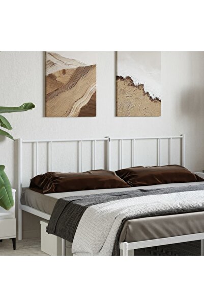 Concept Tăblie de pat metalică, alb, 193 cm