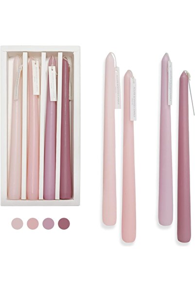 Arabest مجموعة من 4 شموع وردية مدببة، 10 بوصات، شموع معطرة برائحة الورد لا تس...