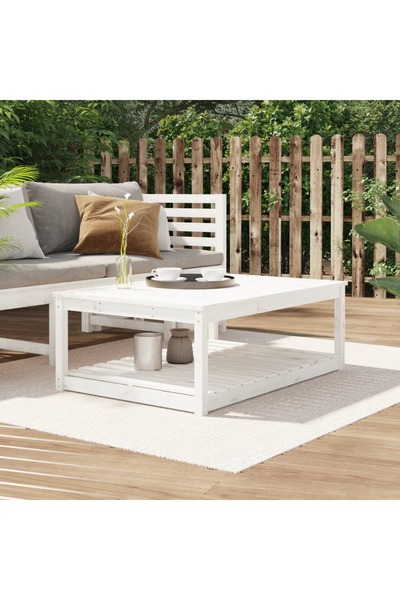 Concept Τραπέζι κήπου, λευκό, 121x82,5x45 cm, μασίφ ξύλο πεύκου
