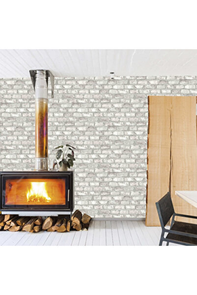 DUTCH WALLCOVERINGS Tapet, alb, model cărămizi, EW3104