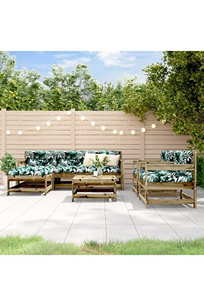 Concept Set mobilier de grădină cu perne, 7 piese, lemn de pin tratat