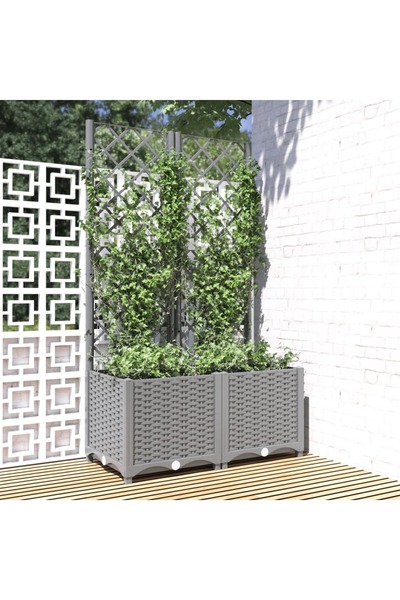 Concept Γλάστρα κήπου με πέργκολα, ανοιχτό γκρι, 80x40x136 cm, PP