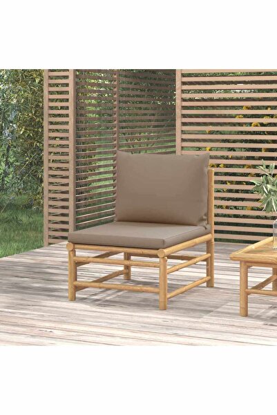 Concept Καναπές-κέντρο κήπου, μαξιλάρια σε γκρι χρώμα, Μπαμπού