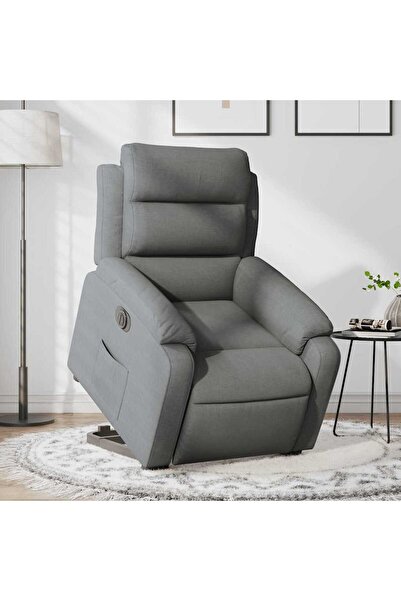 Concept Ηλεκτρική ανακλινόμενη πολυθρόνα με ανυψωτικό, σκούρο γκρι, ύφασμα
