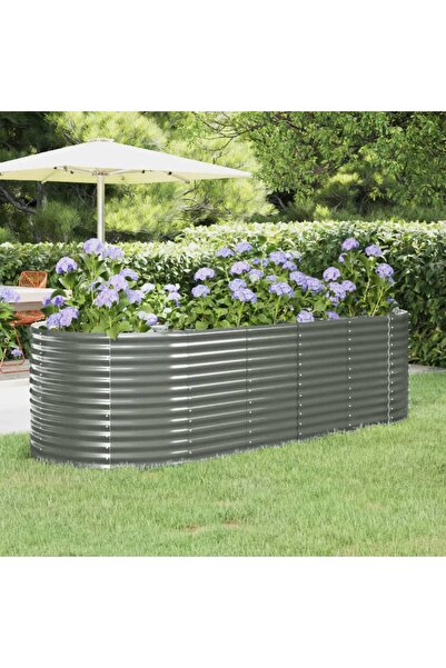 Concept Jardinieră grădină gri 249x100x68 cm oțel vopsit electrostatic