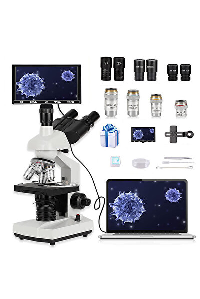 fuleniao microscope Trinocular microscope Children's Microscope Science Profe...