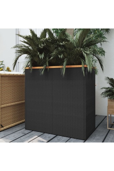 Concept Ζαρντινιέρα, μαύρο, 80x40x80 cm, πολυρατάν