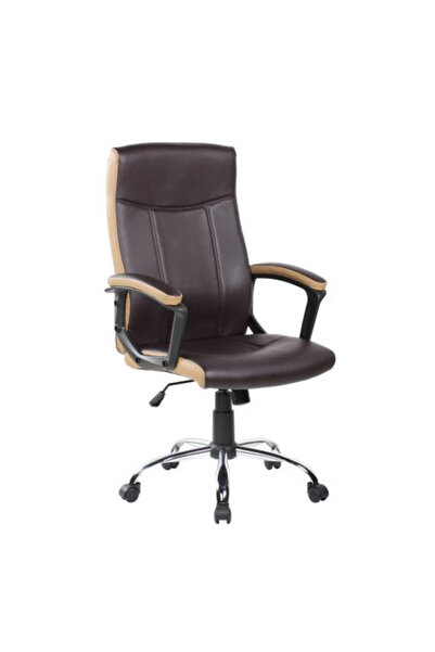 Concept Mobili BRITAIN διευθυντική καρέκλα, οικολογικό Δερμάτινο , καφέ/ώχρα