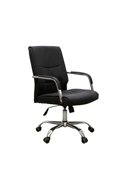 Concept Mobili Καρέκλα γραφείου HEDO, οικολογικό Δερμάτινο , μαύρο