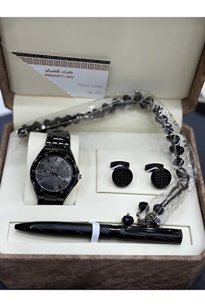 Generic Luxury Men's Accessory Set - 5 Pieces in Royal Black