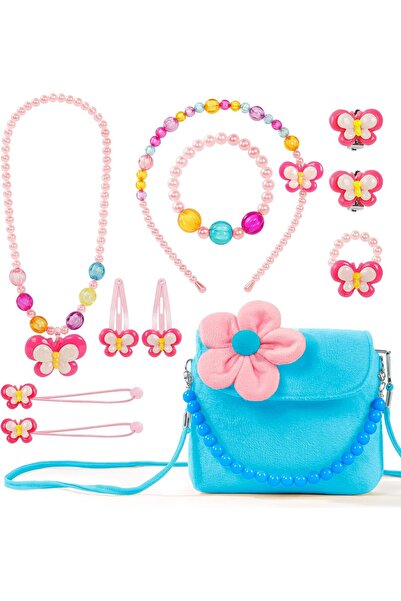 OSDUE Jewelry Gift Bag, floral crossbody bag, wallet and jewelry set