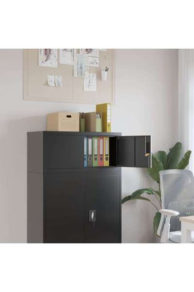 Concept Ντουλάπι αρχείων, μαύρο, 90x40x40 cm, ατσάλι