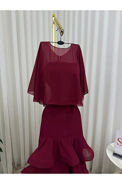 ALSAMAH Layered chiffon dress