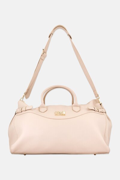 Cavalli Class Women Hardware Logo Duffle Bag, Light Grey