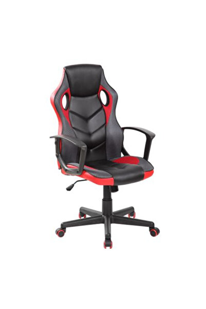 Concept Mobili Scaun directorial NFS, piele ecologica + Mesh, negru/rosu