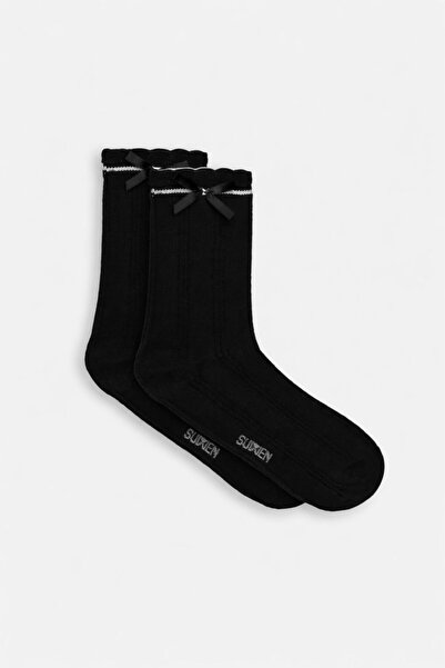 SUWEN Cable Ribbon Socket Socks