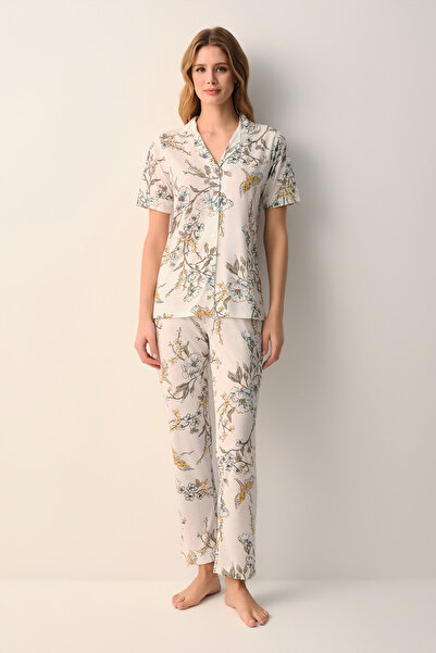 SUWEN Σετ πιτζάμες με γιακά πουκάμισου Emma