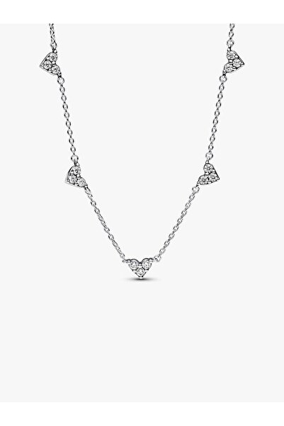 Pandora Triple Stone Heart Station Necklace
