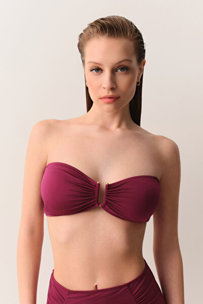 SUWEN Metal Aksesuarlı Straplez Bikini Üst