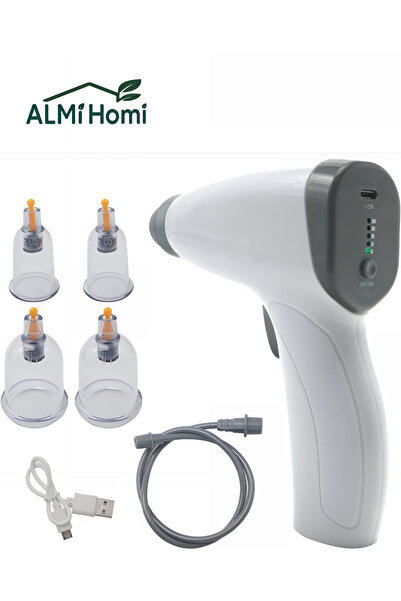 almihomi مجموعة العلاج بالحجامة الكهربائية الذكية مع 4 أكواب، شفط قابل للتعدي...