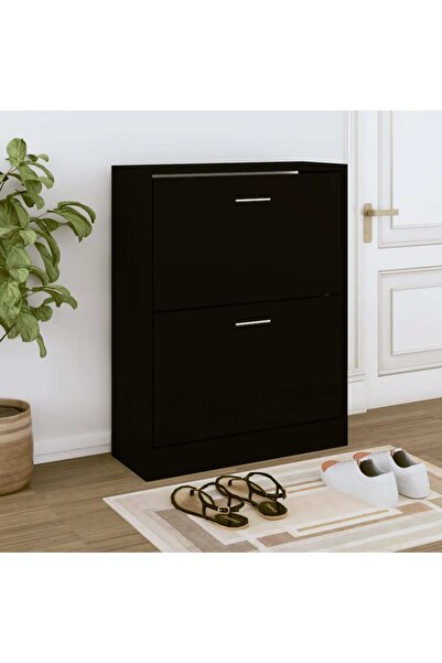 Concept Pantofar, negru, 63x24x81 cm, lemn compozit