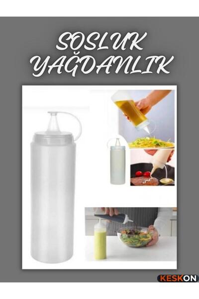 Keskon Plastik Yağlık Sosluk Şişesi 700 ml – Şeffaf Yağdanlık, Ketçap ve Sos ...