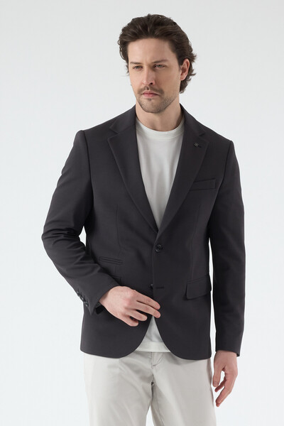 Frappoli Pique Men's Smoked Half Lined Mono Collar Stretchy Poly Viscose Fabr...