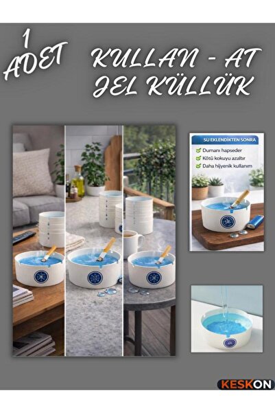 Keskon Water Activated Gel Ashtray |   Disposable Ash and Odor Absorber |   3...