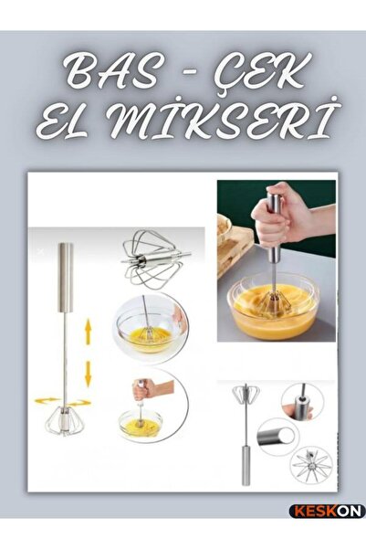 Keskon خلاط يدوي من باس تشيك - مضرب بيض أوتوماتيكي من الستانلس ستيل، مضرب بيض...