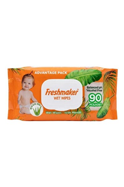 Freshmaker Aloe Vera Extract Alcohol-Free Wet Wipes 90-Piece Advantageous Pack