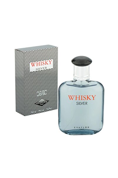 Whisky Set of 2 x Evaflor Paris Silver Eau de Toilette for Men, 100 ml
