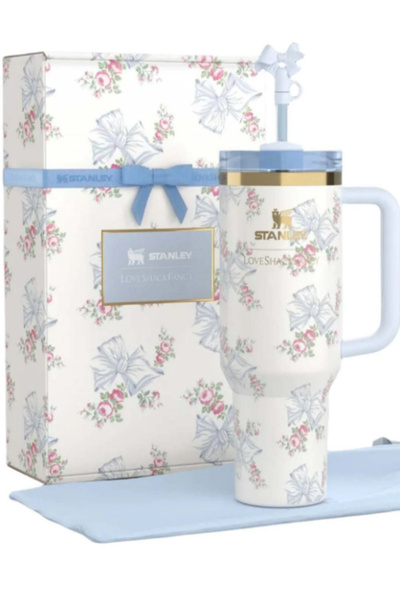 Generica The Stanley X LoveShackFancy Holiday Quencher | 40 OZ Rosa Beaux Blue