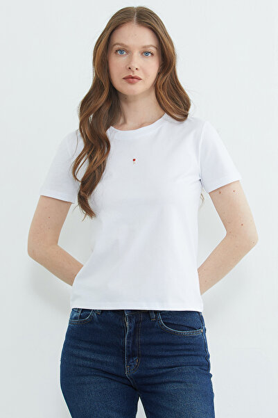 Fulla Moda Crew Neck T-Shirt with Key Accessory