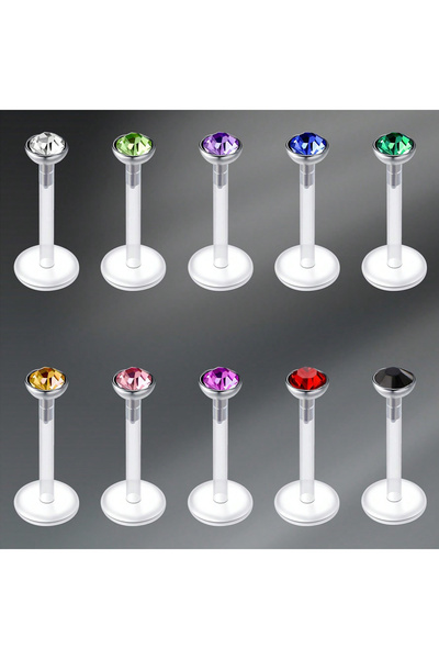 choice2 Straight Barbell Face Labret, Lip Piercing Jewelry 1.2x10mm Stainless...