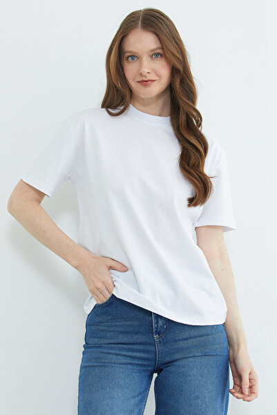 Fulla Moda Tricou oversize de bază cu decolteu