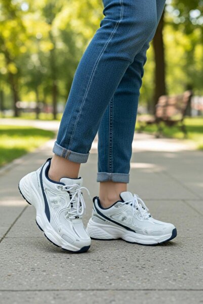 Tuğba Ortopedi 329 Youthful White/Navy Blue Comfortable Sneakers
