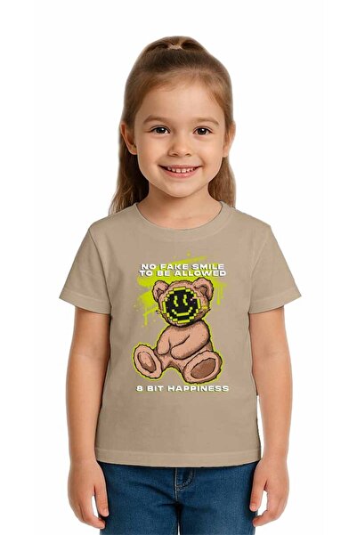 SEDİRLİ Unisex Teddy Bear Printed Kids T-Shirt Cotton Count Combed Cotton Fabric