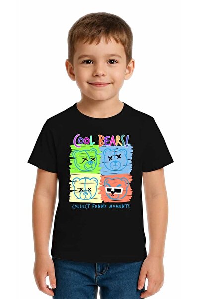 SEDİRLİ Unisex Teddy Bear Printed Kids T-Shirt Cotton Count Combed Cotton Fabric