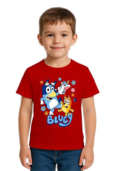 SEDİRLİ تي شيرت للأطفال من الجنسين من Bluey مطبوع مصنوع من قماش قطني ممشط قطن...