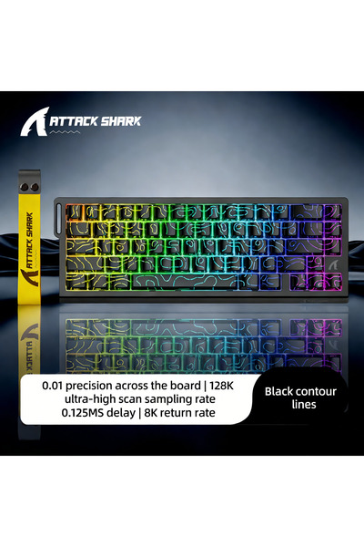 Attack Shark X68 HE 8000Hz Rapid Trigger Keyboard, 0.01mm RT Accuracy Wired G...