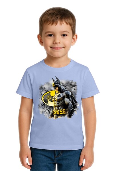 SEDİRLİ Tricou unisex pentru copii Batman cu imprimeu bumbac bucăți din bumba...
