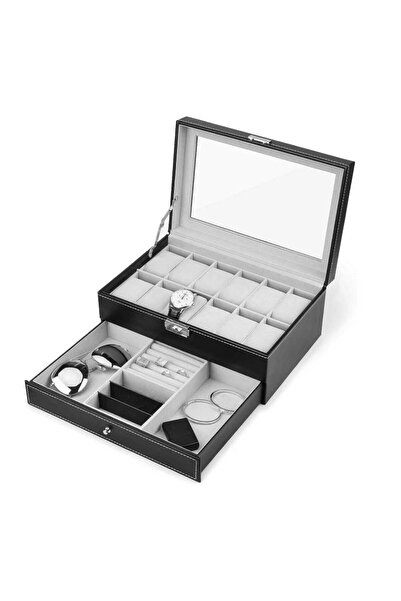 VmaxVision Storage Box Double layer Jewelry Box with Drawer Case for Watch Je...