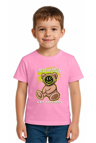 SEDİRLİ Unisex Teddy Bear Printed Kids T-Shirt Cotton Count Combed Cotton Fabric